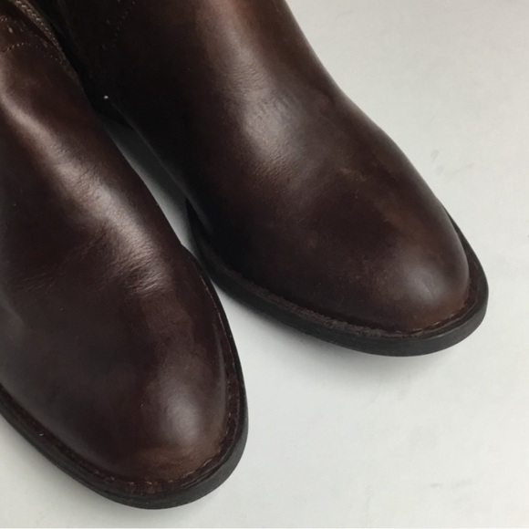 Born Poly Wide Calf Tall Zip Leather Brown Boots Size 10M - Picture 6 of 8